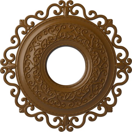 Ekena Millwork Orrington Ceiling Medallion (Fits Canopies up to 6 1/4"), 22"OD x 6 1/4"ID x 1 3/4"P, Smokey Topaz CM22ORSTF